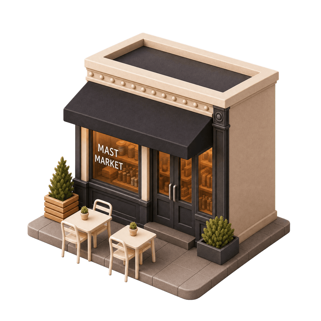 Mast Market storefront illustration